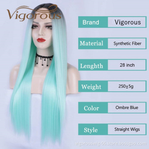 Glueless Cosplay Daily Non Lace Real Ombre Wholesale Price Halloween Cut For Girl Woman 28 Inch Synthetic Hair Extension Wigs